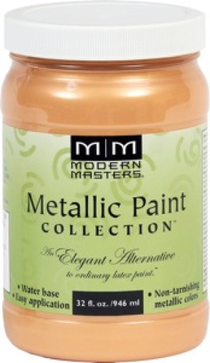 MODERN MASTERS ME200-32 PALE GOLD SATIN METALLIC PAINT SEMI-OPAQUE