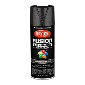 KRYLON K02782007 FUSION ALL-IN-ONE HAMMERED BLACK 12 OZ INDOOR-OUTDOOR