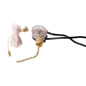 GARDNER BENDER GSW-32 BRASS PULL SWITCH SPST 6A 125VAC ON/OFF