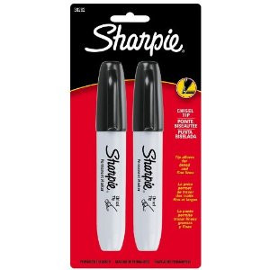 SHARPIE 38262PP CHISEL BLACK MARKER (2CD)
