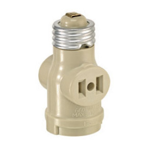 LEVITON 004-01403-00I TWO OUTLET SOCKET ADAPTER IVORY