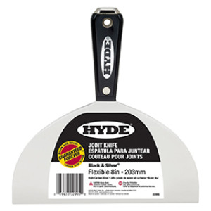 HYDE 02995 8" BLACK & SILVER HAMMER HEAD FLEXIBLE TAPE KNIFE NYLON HANDLE