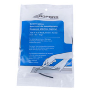 NEW YORK WIRE FCS8540U .125" X 25' BLACK VINYL SCREEN SPLINE R-38