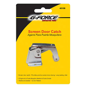 G-FORCE 43158 STEEL ZINC PLATED SCREEN DOOR CATCH CARDED