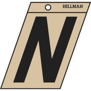 P-T 839426 3" BLACK ON GOLD LETTER N ANGLE-CUT MYLAR SELF ADHESIVE