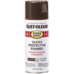 RUST-OLEUM STOPS RUST 7775830 12 OZ GLOSS PROTECTIVE ENAMEL LEATHER BROWN