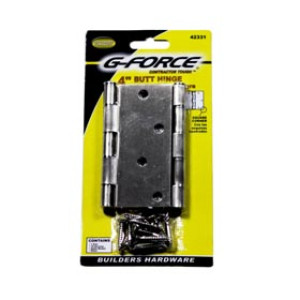 G-FORCE 42331 SQUARE CORNER SATIN NICKEL STEEL 4" BUTT HINGE 1 PAIR