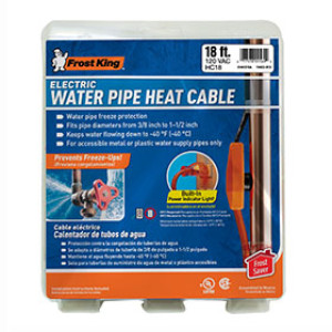FROST KING HC18A 15699 18' ELECTRIC WATER PIPE HEAT CABLE KIT