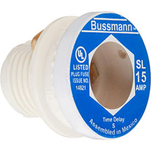 BUSSMANN BP/SL-15 15 AMP PLUG FUSE TIME DELAY TAMPER PROOF BASE (3CD)