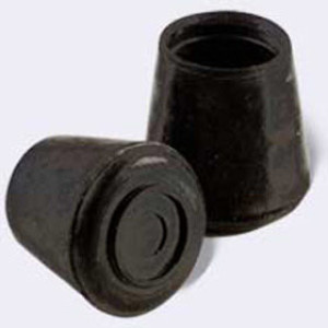 SHEPHERD 9129 1-1/8" BLACK NON SKID RUBBER LEG TIPS (4CD)