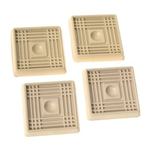 SHEPHERD 9166 2" SQUARE SMOOTH RUBBER FURNITURE CUP OFF WHITE (4CD)