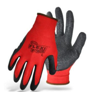 BOSS 8411X X-LARGE FLEXI GRIP II FOAM LATEX DIP WITH RED POLY NYLON GLOVE