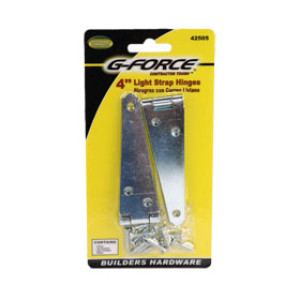 G-FORCE 42505 4" LIGHT STRAP HINGES ZINC PLATED PAIR