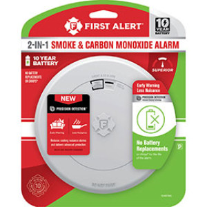 FIRST ALERT 1046796 SMCO210 DC SLIM PHOTOELECTRIC BATTERY SMOKE & CO ALARM