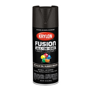 KRYLON K02771007 FUSION ALL-IN-ONE METALLIC OIL RUBBED BRONZE 12 OZ IN - OUT
