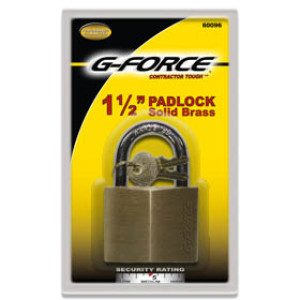 G-FORCE 60096 1-1/2" SOLID BRASS PADLOCK MASTER KEYWAY