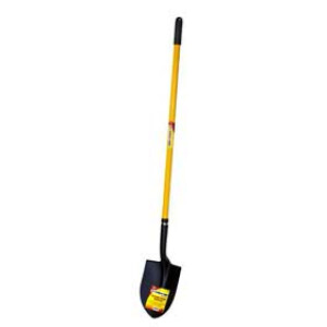 G-FORCE 52914 ROUND POINT SHOVEL 58" FIBERGLASS HANDLE WITH RUBBERIZED GRIP
