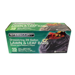 PETOSKEY STEELCOAT FGP9941-46J 39 GAL BLACK LAWN & LEAF 1.1MIL DS BAG 15CT