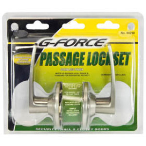 G-FORCE 80250 PASSAGE STRAIGHT LEVER LOCKSET STAINLESS STEEL