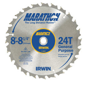 IRWIN MARATHON 14050 8" MITER AND TABLE SAW BLADE 24 TOOTH CARBIDE GENERAL PUR