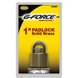 G-FORCE 60084 1" SOLID BRASS PADLOCK MASTER KEYWAY