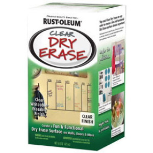 RUST-OLEUM SPECIALTY 284637 CLEAR DRY ERASE PAINT BRUSH ON KIT