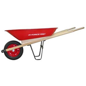 G-FORCE 52608 RED STEEL 4.0 CUBIC FOOT WHEELBARROW